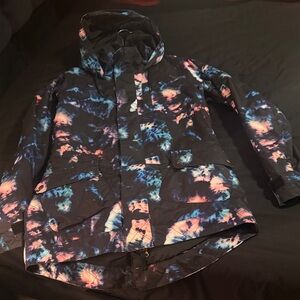 Burton Women's Ski Jacket - Black with Pink and Blue Pattern